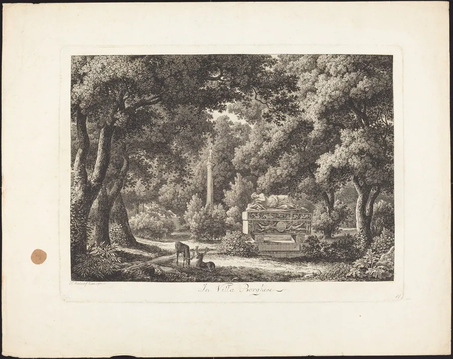 In villa Borghese by Johann Christian Reinhart