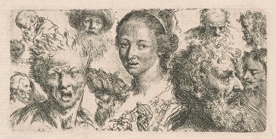 Studies of Eleven Heads by Bartholomäus Ignaz Weiss