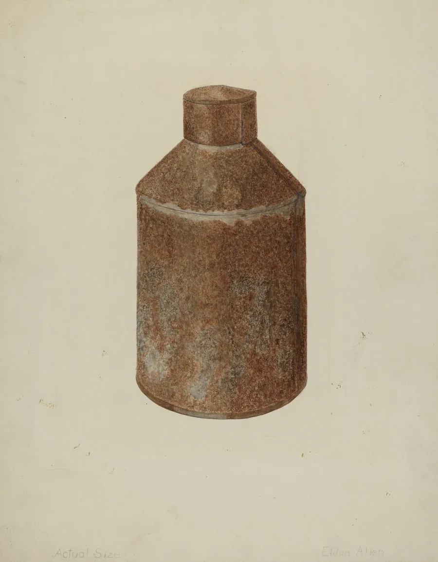 Tin Tea Caddy by Eldon Allen