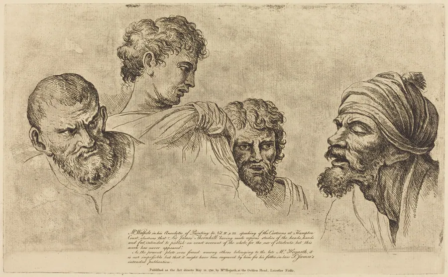 Four Heads from the Raphael Cartoons at Hampton Court by William Hogarth