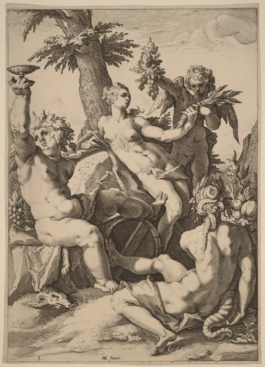 Without Ceres and Bacchus, Venus Would Freeze by Jacob Matham