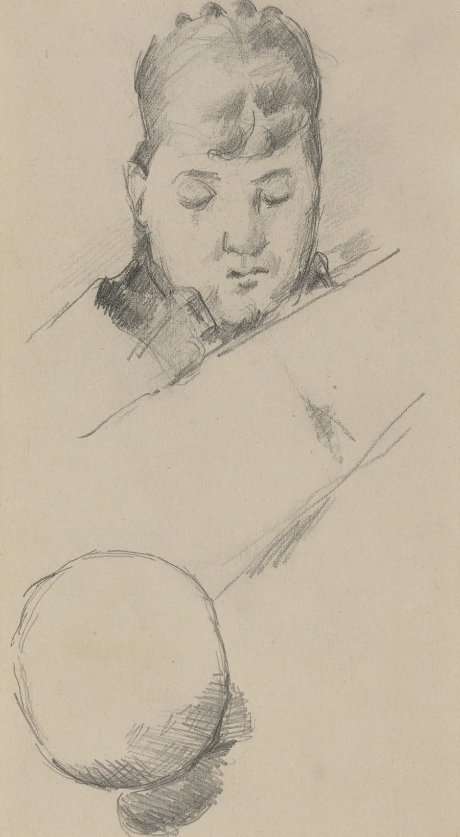 Bust of Madame Cezanne [verso] by Paul Cezanne