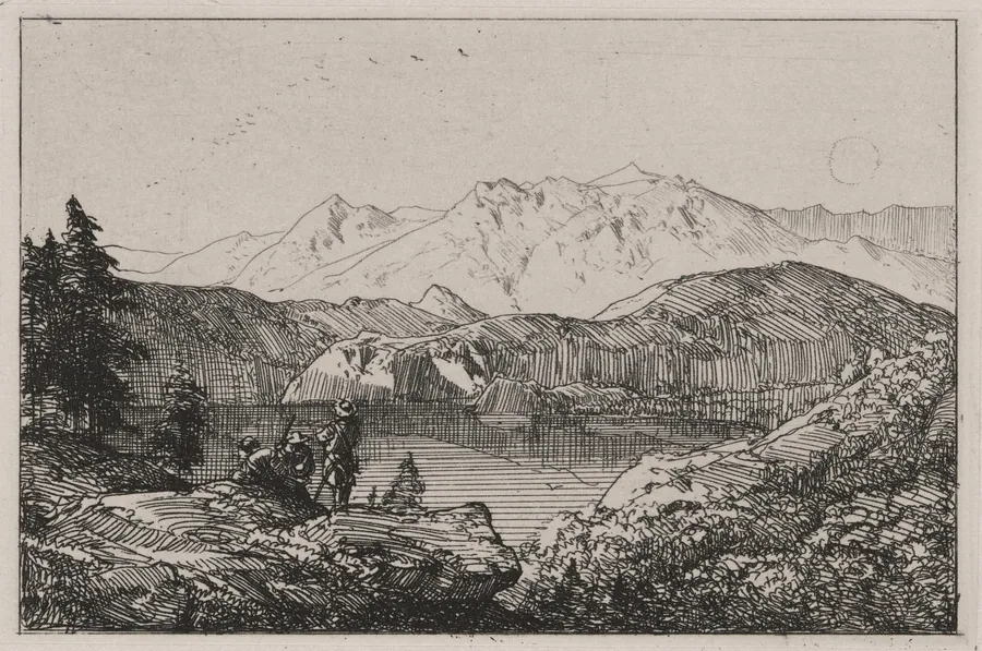Mountain View with Lake by Caspar Johann Nepomuk Scheuren
