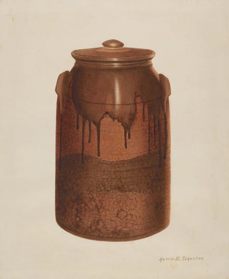 Pottery Jar with Lid by Annie B. Johnston