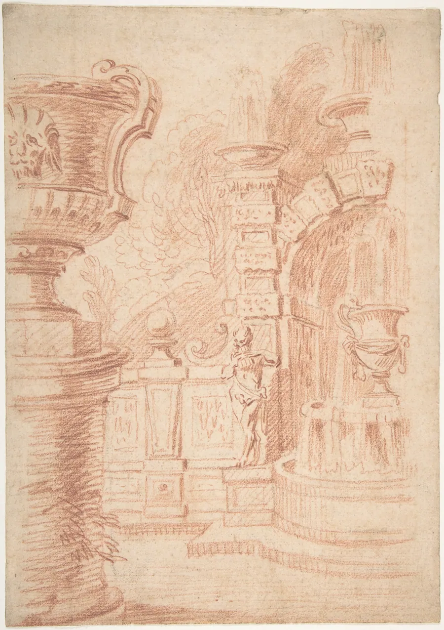 Study for a Garden Capriccio by Gilles-Marie Oppenord