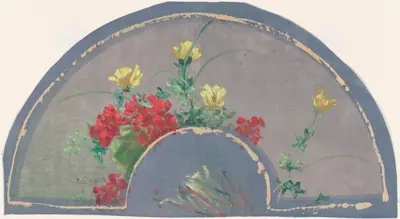 Fan with Poppies