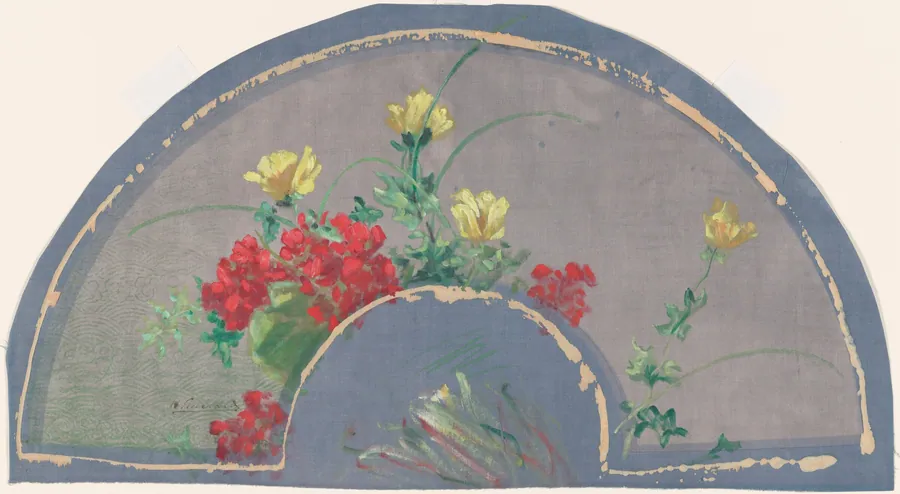 Fan with Poppies by Henri-Charles Guérard