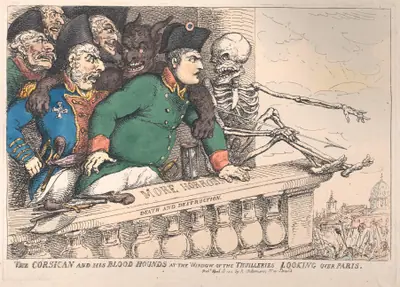 The Corsican and His Bloodhounds at the Window of the Thuilleries Looking Over Paris