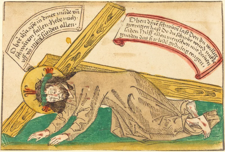 Christ Falling Under the Weight of the Cross by German 15th Century
