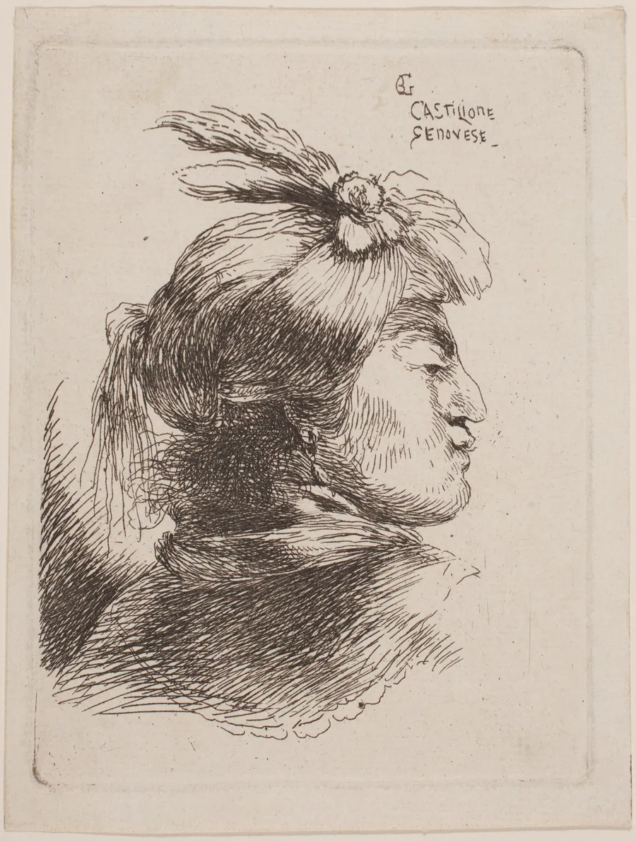 Small Oriental Head by Giovanni Benedetto Castiglione