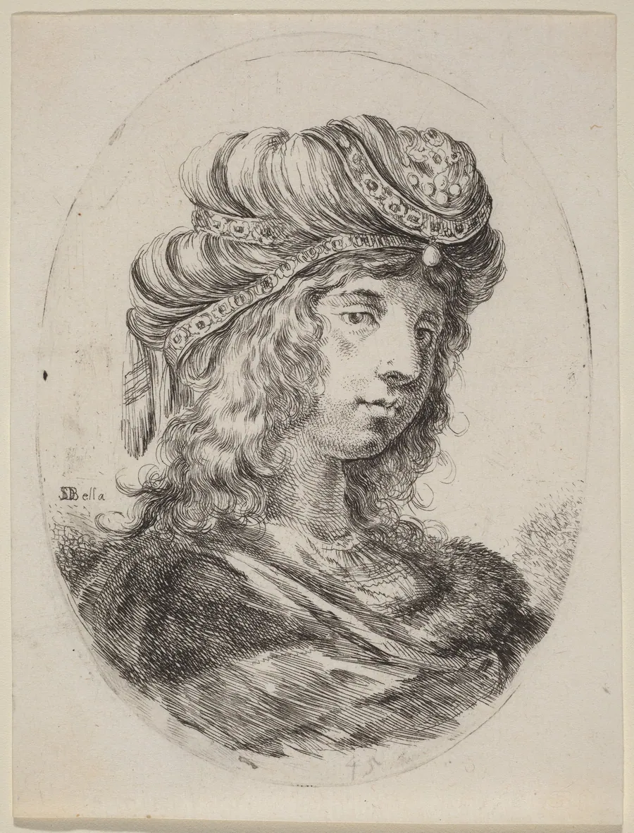 Sultaness in a Banded Turban, Turned to the Right by Stefano Della Bella