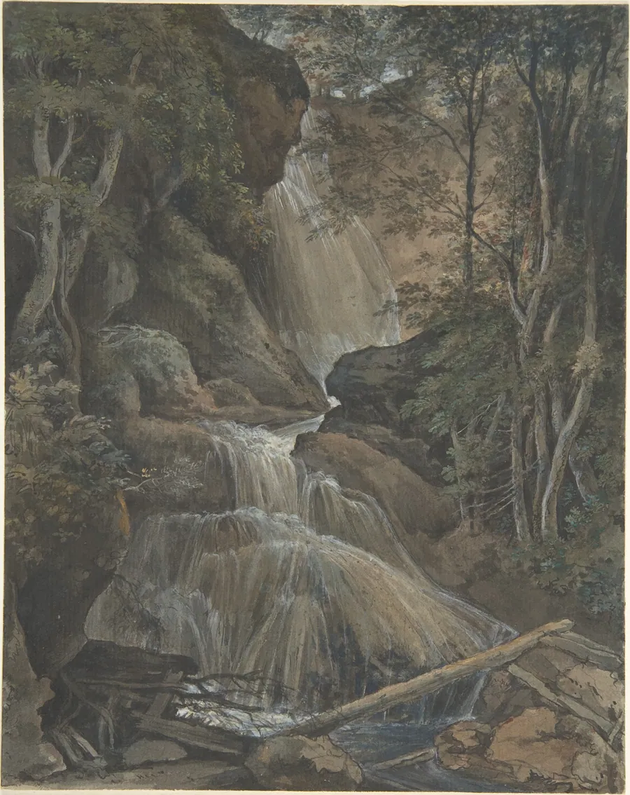 A Waterfall in a Forest at Langhennersdorf by Christoph Nathe