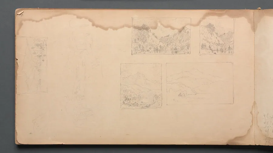 Sketchbook, page 39: Maine Landscape Vignittes by Sanford Robinson Gifford