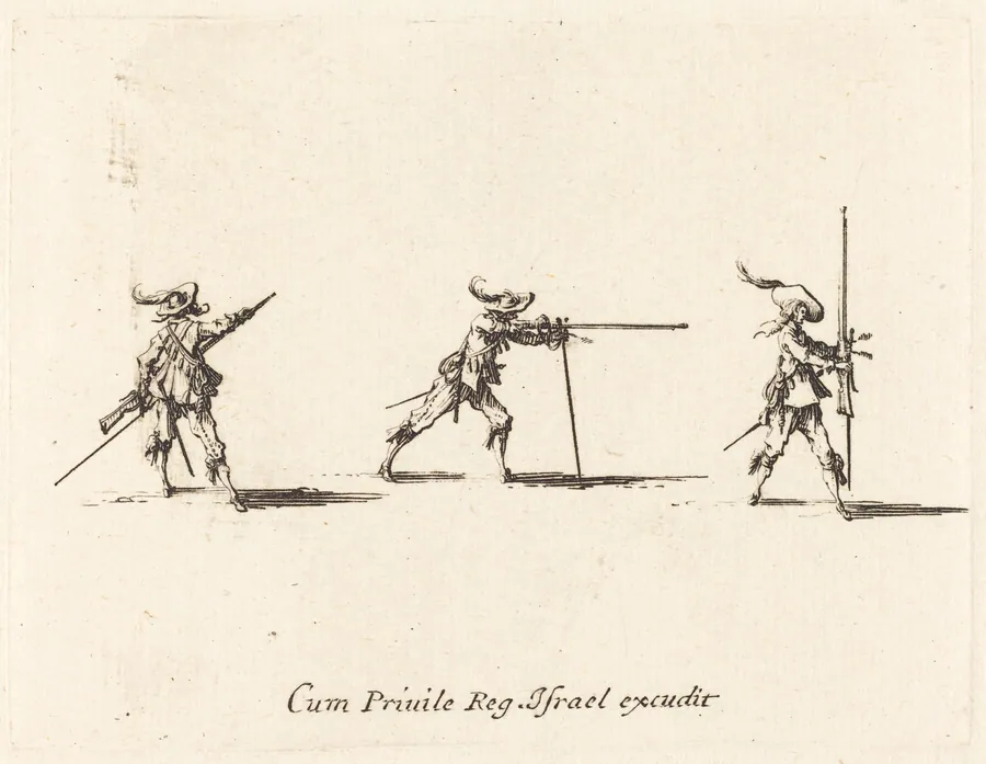 Taking the Firing Position with the Musket by Jacques Callot