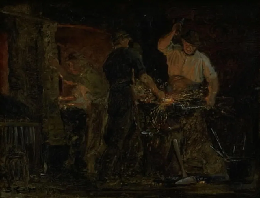 Smedien i Hornbæk by P.S. Krøyer