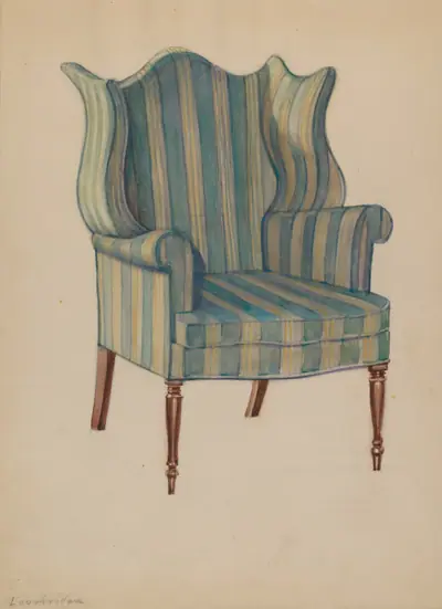 Chair, Wing, Turned Front Legs