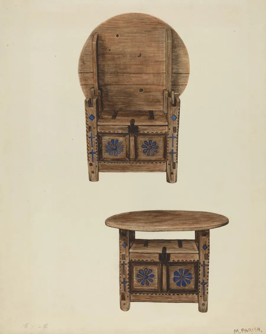 Spanish Southwest Hutch Table by Margery Parish