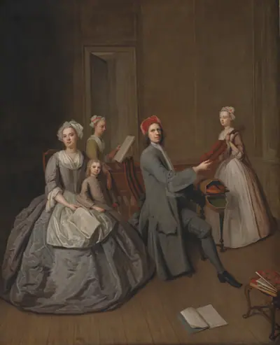 Kunstneren og hans familie musicerende