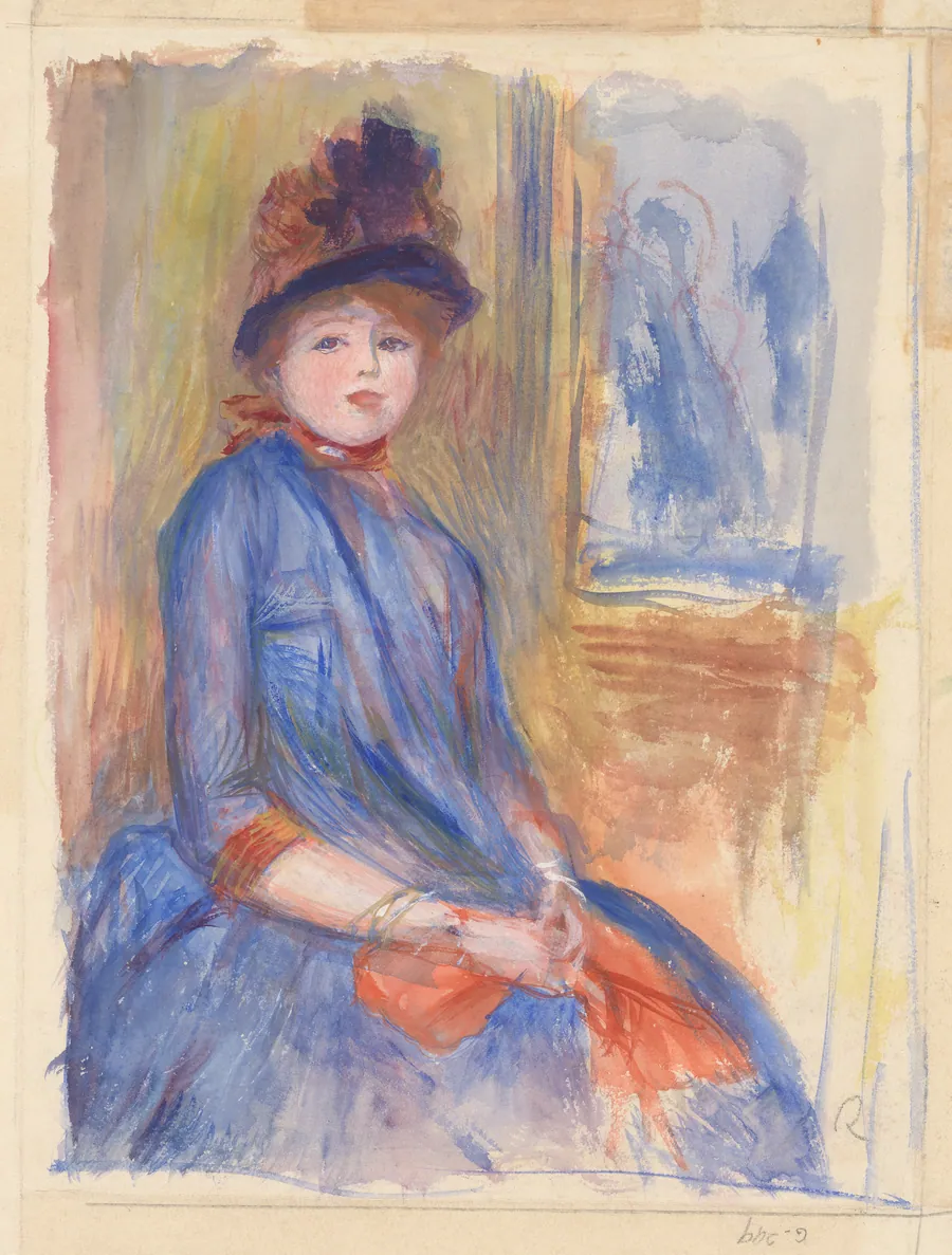 Young Girl in a Blue Dress by Auguste Renoir