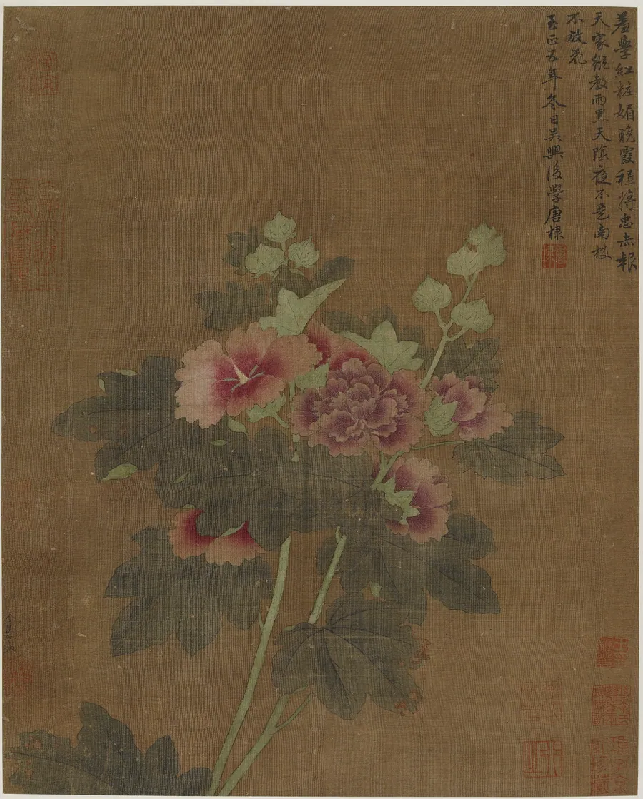 Hollyhocks by Formerly attributed to Xu Xi (active mid-10th century)