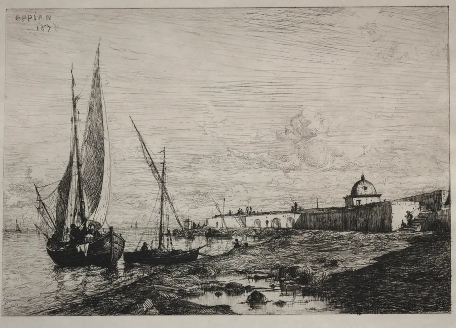 The Port at San Remo by Adolphe Appian