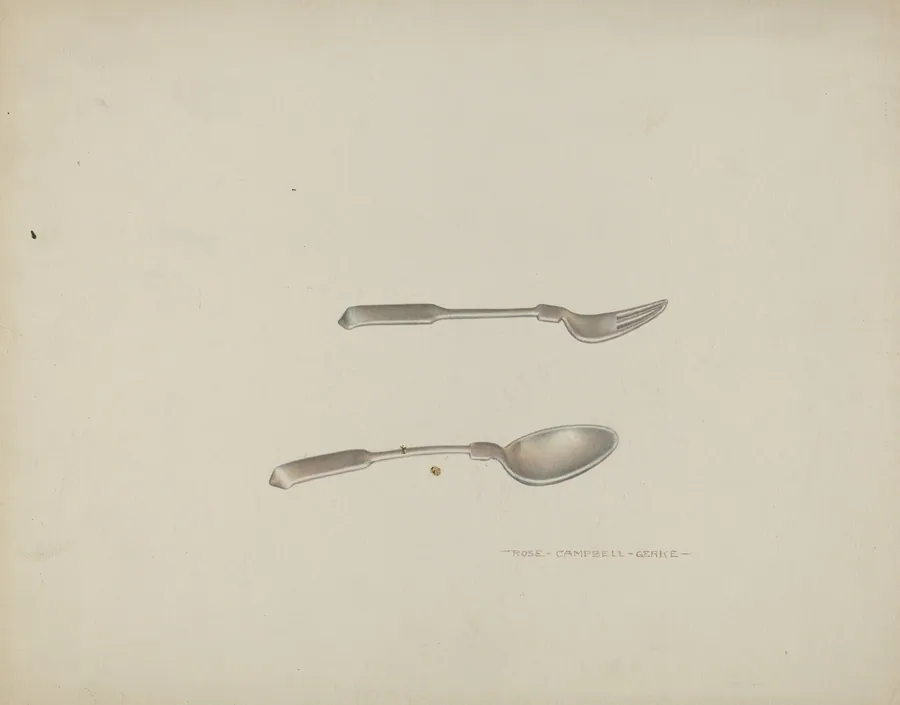 Silver Baby Spoon and Fork by Rose Campbell-Gerke