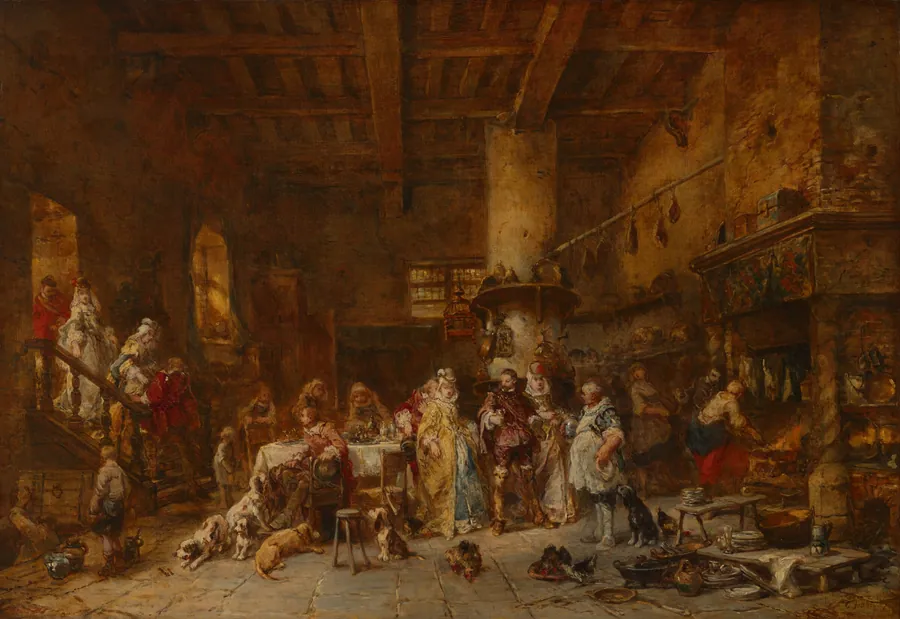 Country Tavern, Feasting by Eugène Isabey