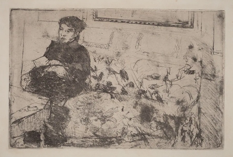 Interior: On the Sofa by Mary Cassatt
