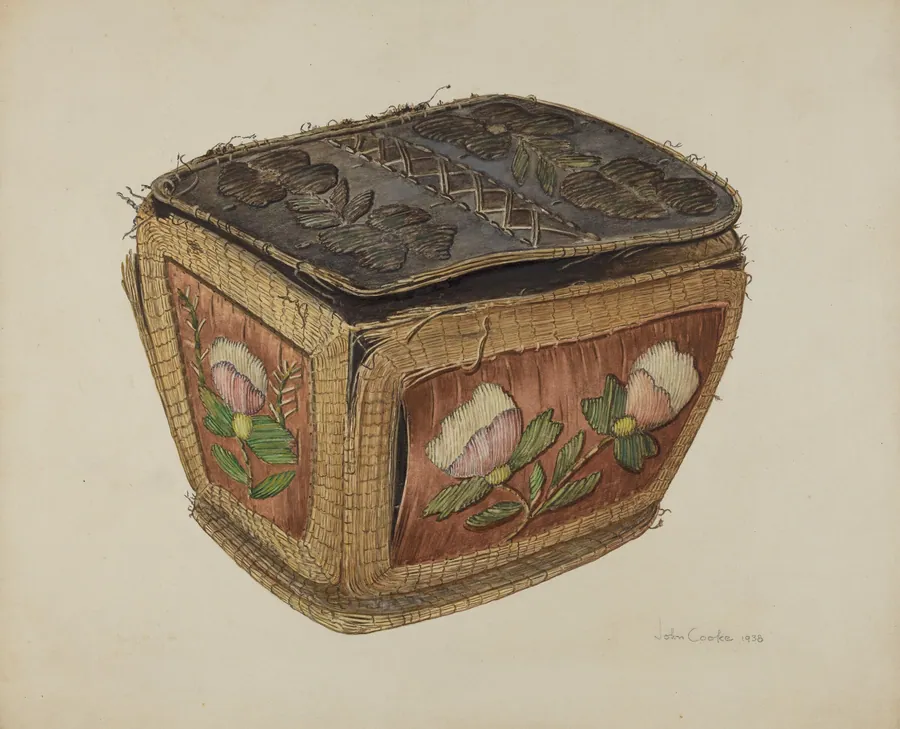 Birch Bark Sewing Basket by John Cooke