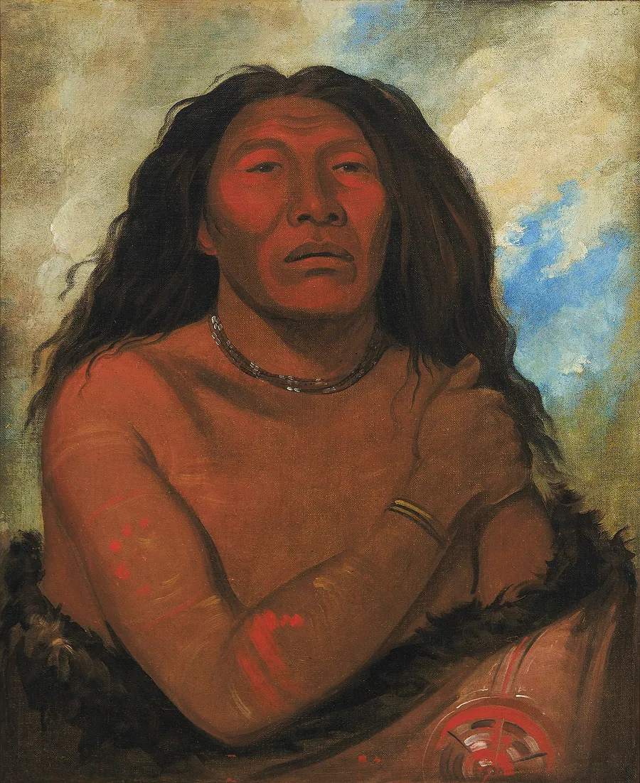 Duhk-gits-o-ó-see, Red Bear, a Distinguished Warrior by George Catlin, born Wilkes-Barre, PA 1796-died Jersey City, NJ 1872