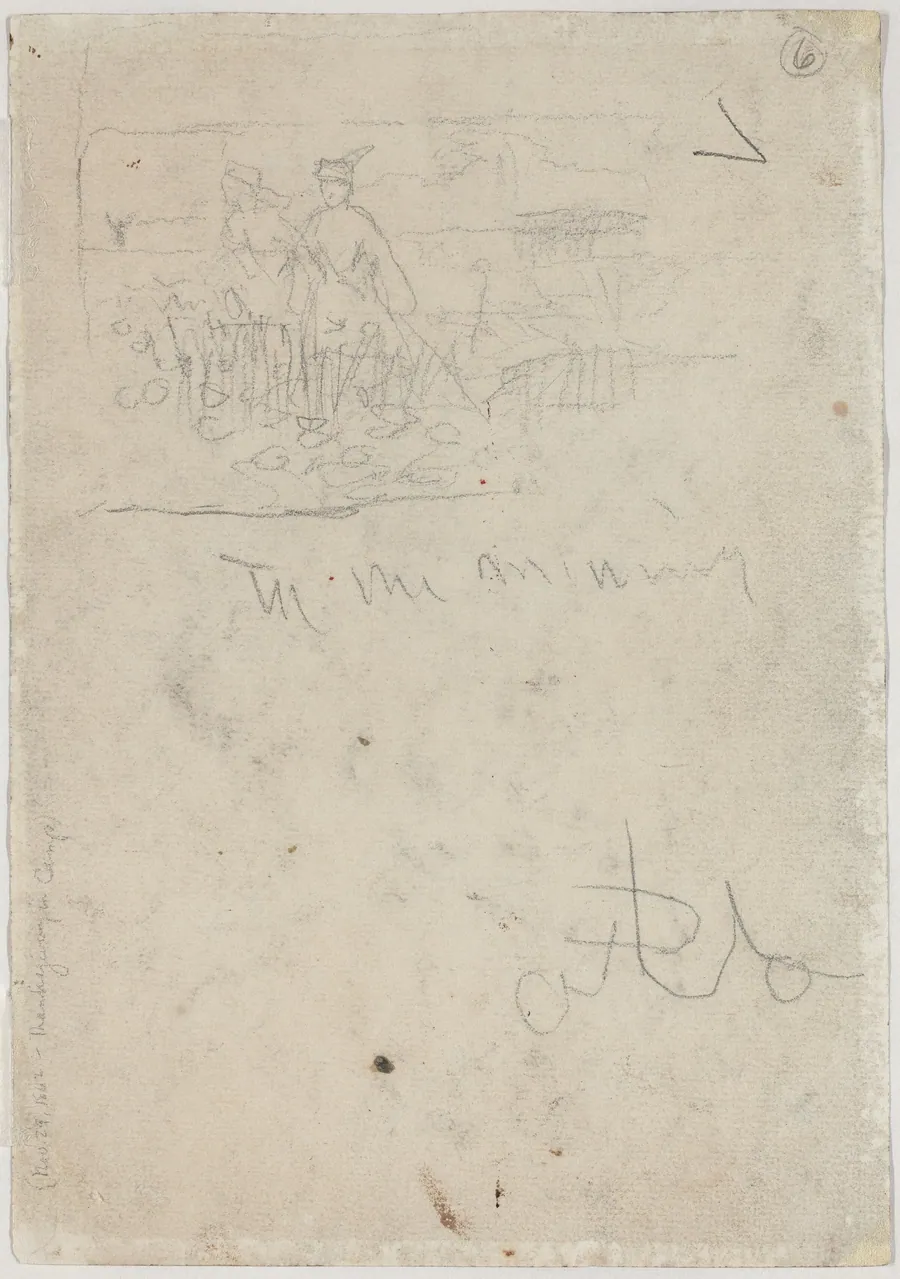 Thanksgiving in Camp [verso] by Winslow Homer