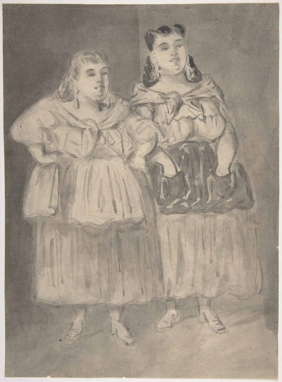 Two Fat Peasant Women by Constantin Guys
