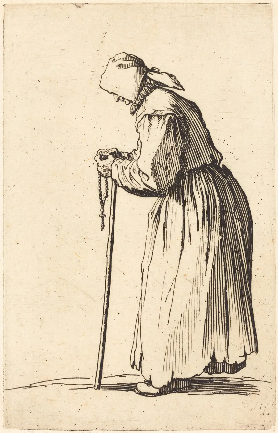 Beggar Woman with Rosary by Jacques Callot