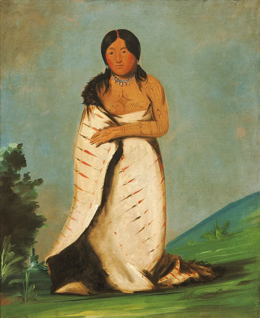 Hee-láh-dee, Pure Fountain, Wife of The Smoke by George Catlin, born Wilkes-Barre, PA 1796-died Jersey City, NJ 1872