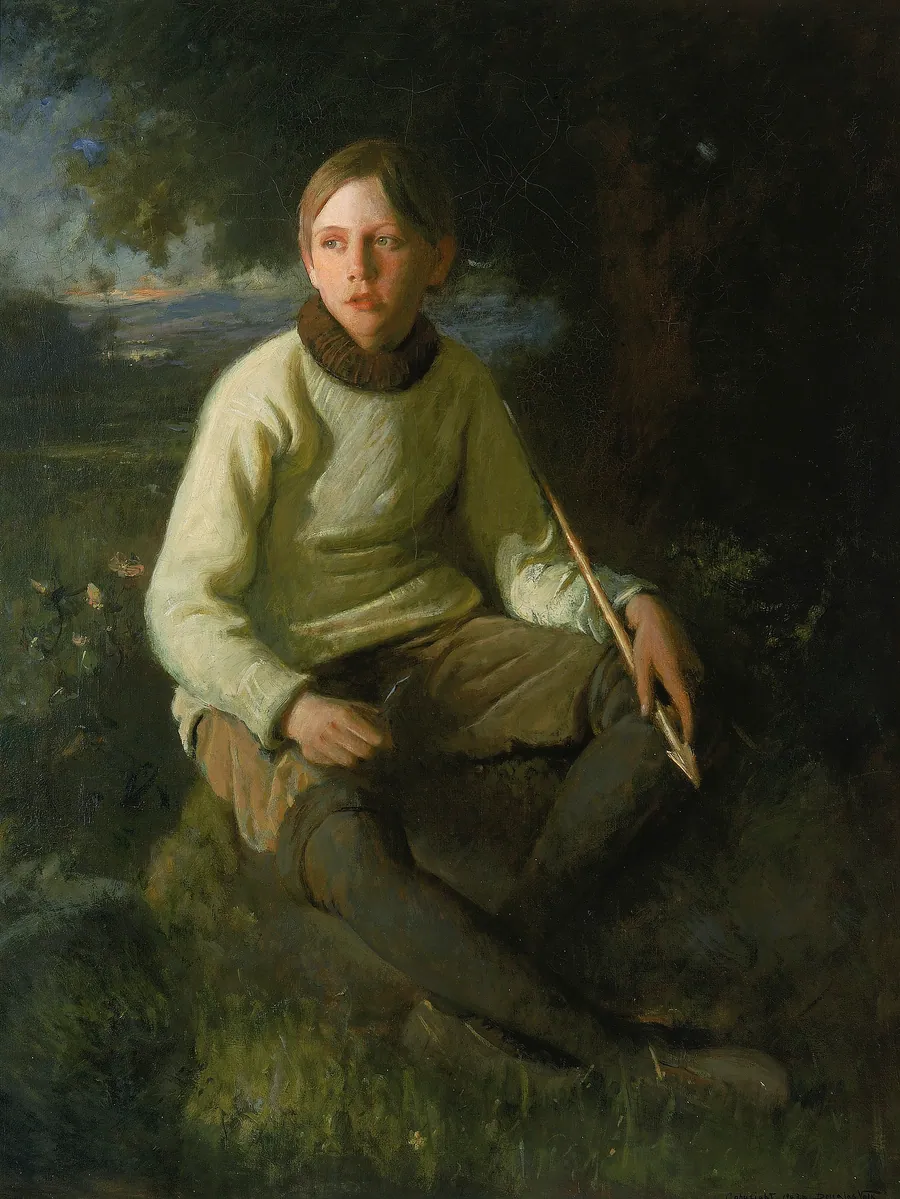 The Boy with the Arrow by Douglas Volk, born Pittsfield, MA 1856-died Fryeburg, ME 1935