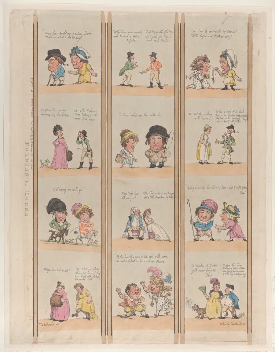 Borders for Rooms, Extravaganzas Plate 6 by Rudolph Ackermann, London