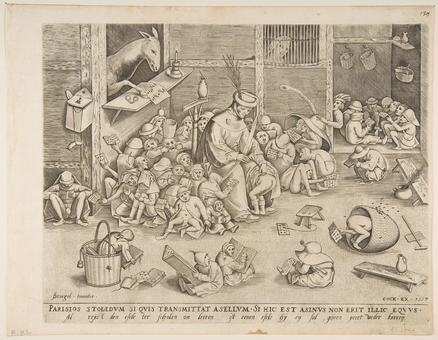 The Ass at School by Pieter Bruegel the Elder