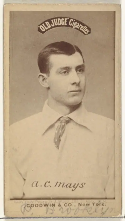 Albert C. "Al" Mays, Pitcher, Brooklyn Bridegrooms, from the Old Judge series (N172) for Old Judge Cigarettes