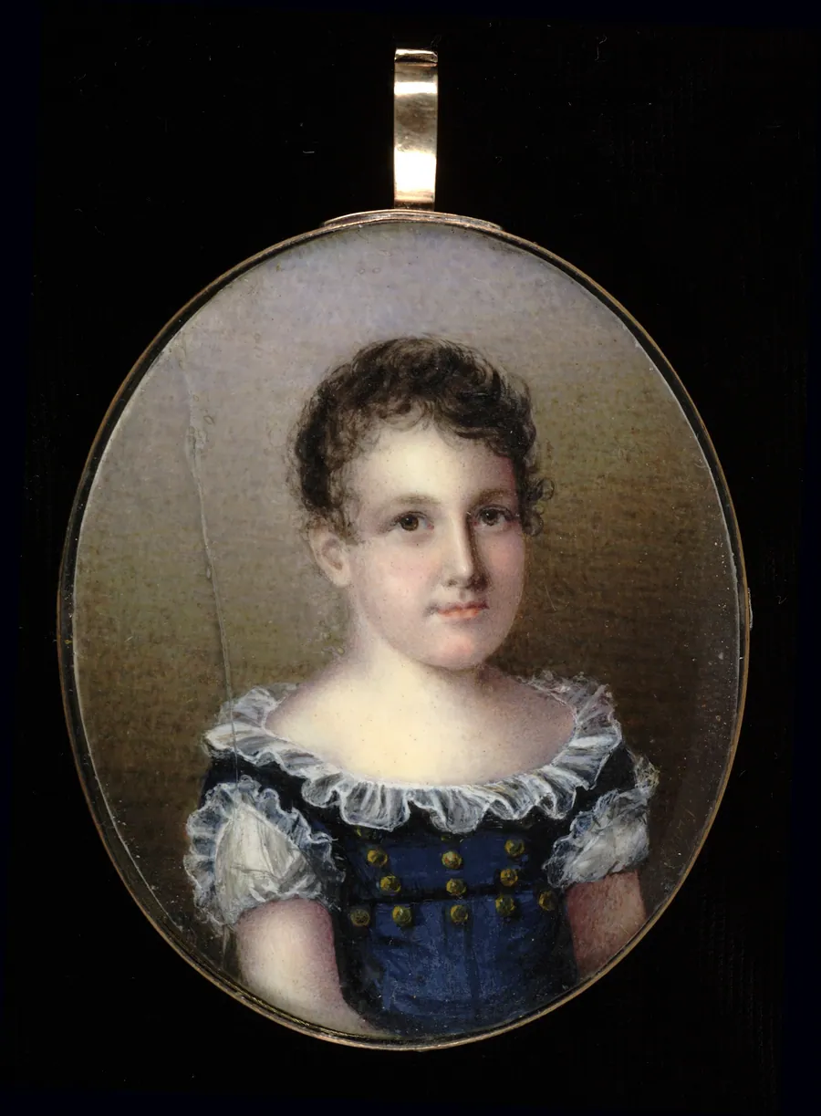 Portrait of a Young Girl by Mary Jane Simes, born Baltimore, MD 1807-died Baltimore, MD 1872