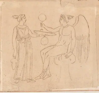 Two Figures with a Mirror