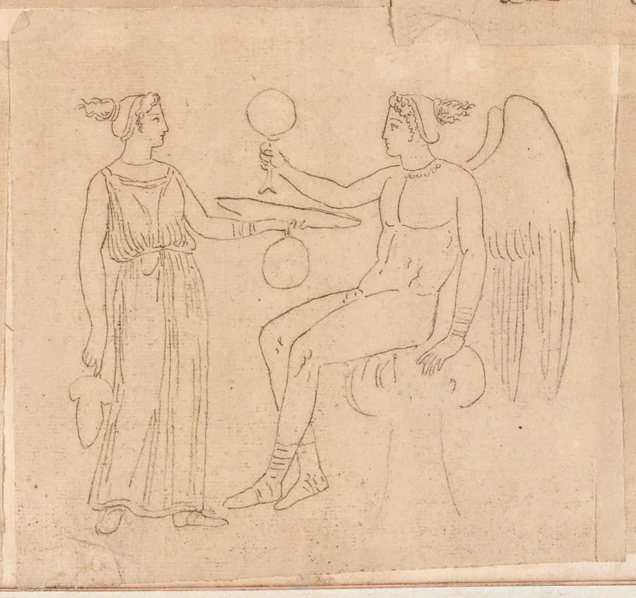 Two Figures with a Mirror by Jacques-Louis David
