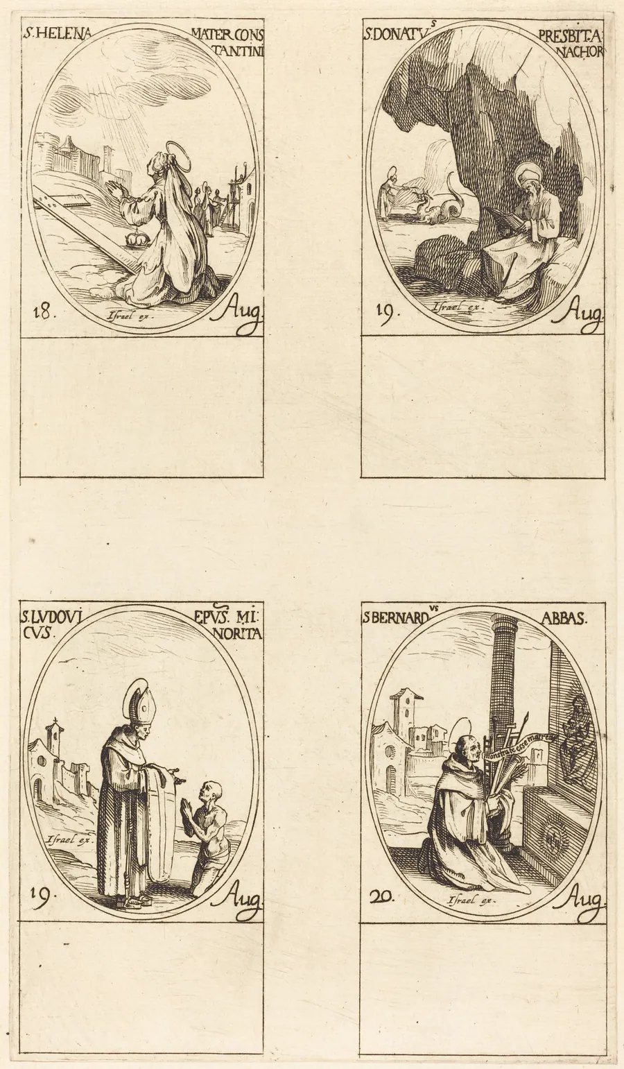 St. Helen; St. Donatus; St. Ludovicus, Bishop; St. Bernard by Jacques Callot