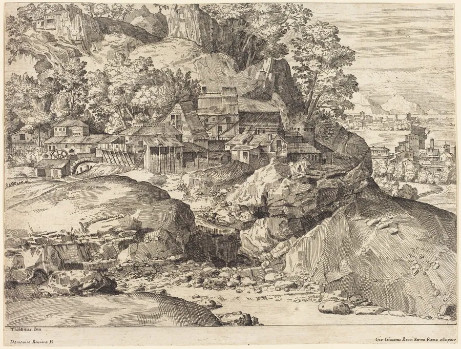 Landscape with a Mill by Dominique Barrière