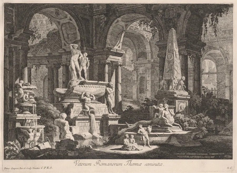 Veterum Romanorum Thermae semirutae by Pietro Gaspari