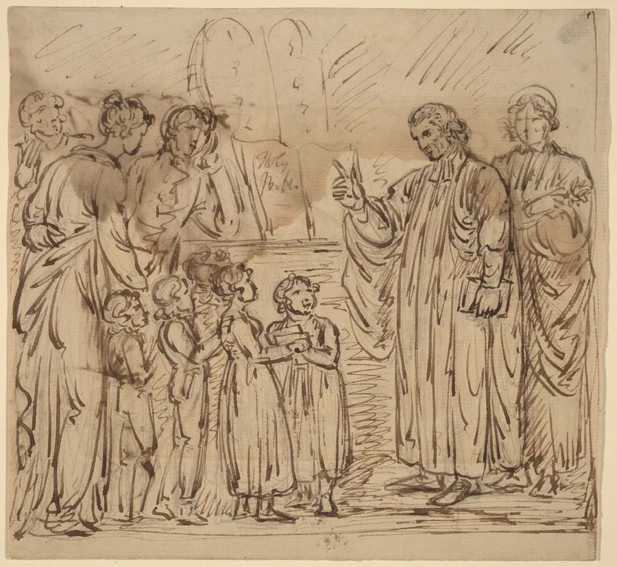 Bible Lesson [recto] by Mather Brown