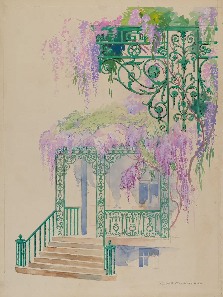 Cast Iron Porch Railing by Gilbert Sackerman