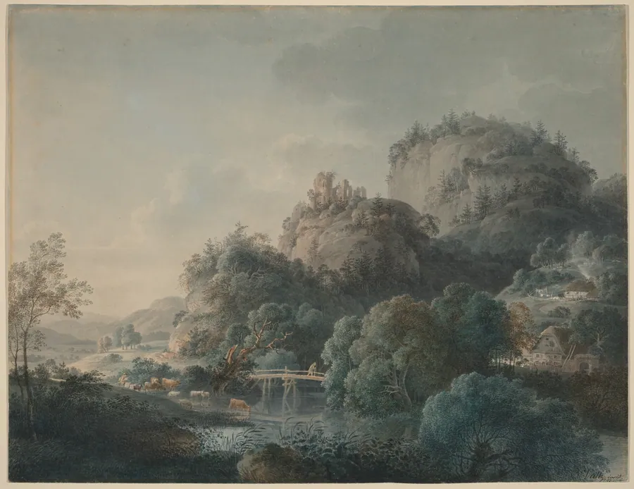 The Ruins of the Monastery of Oybin in the Zittau Mountains by Philipp Veith