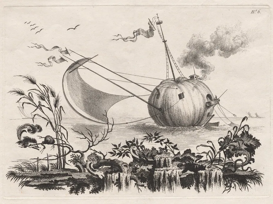 A Pumpkin Used as a Fishing Boat by Filippo Morghen