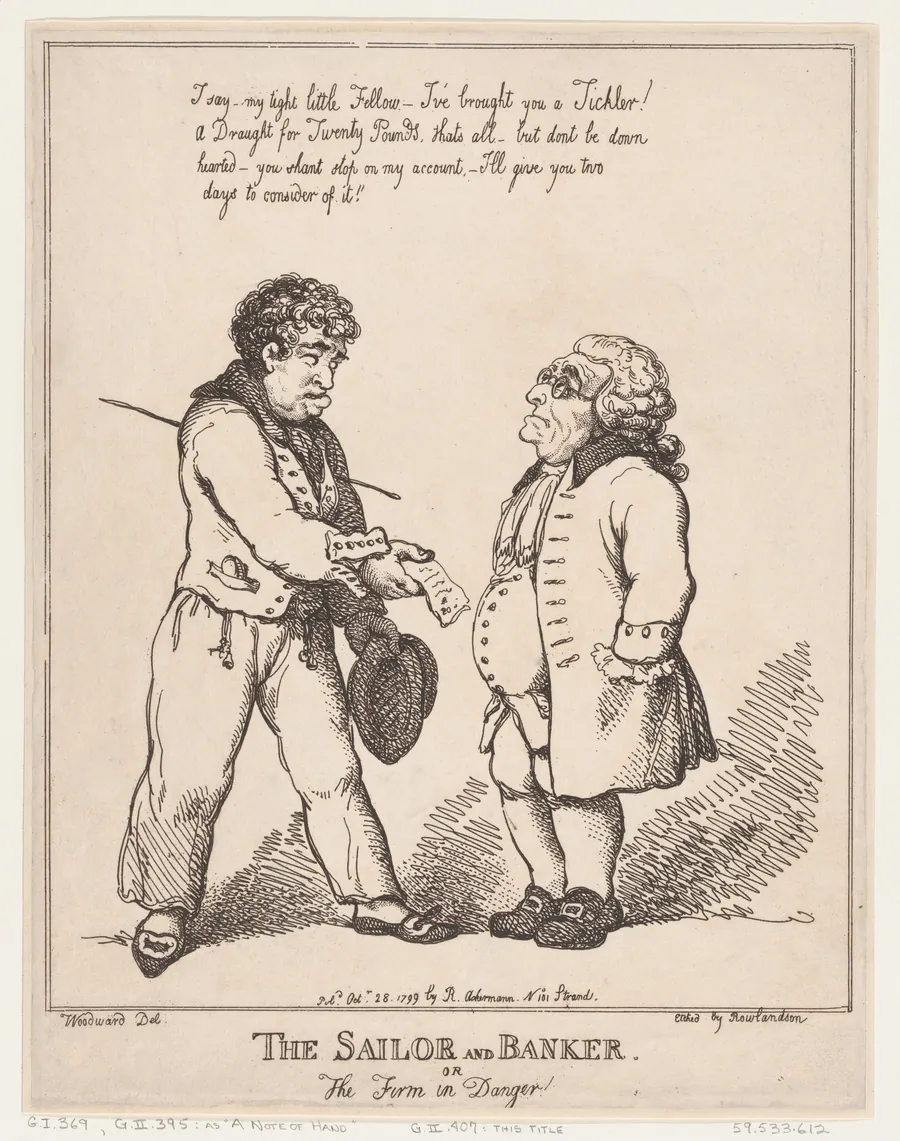 The Sailor and Banker, or the Firm in Danger by Thomas Rowlandson