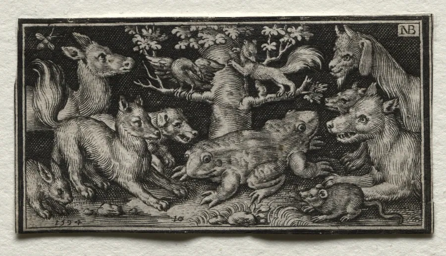 Two-headed Frog surrounded by Animals by Nicolaes de Bruyn